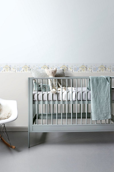 ESTAhome frise papier peint l'univers du cirque rose clair, bleu clair et beige 500 x 26.5 cm
