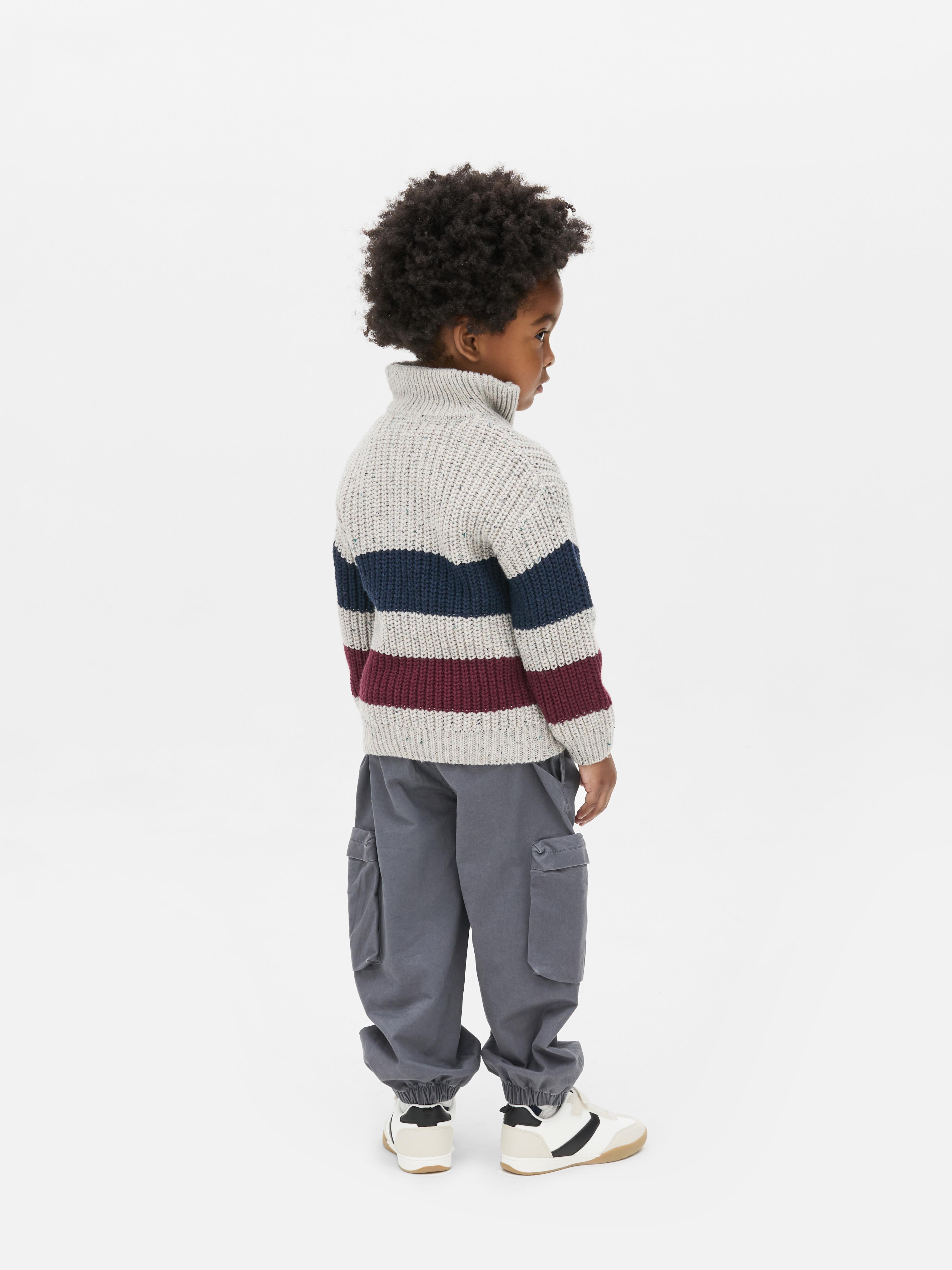 1.5-8yrs | Quarter-Zip Funnel Neck Sweater
