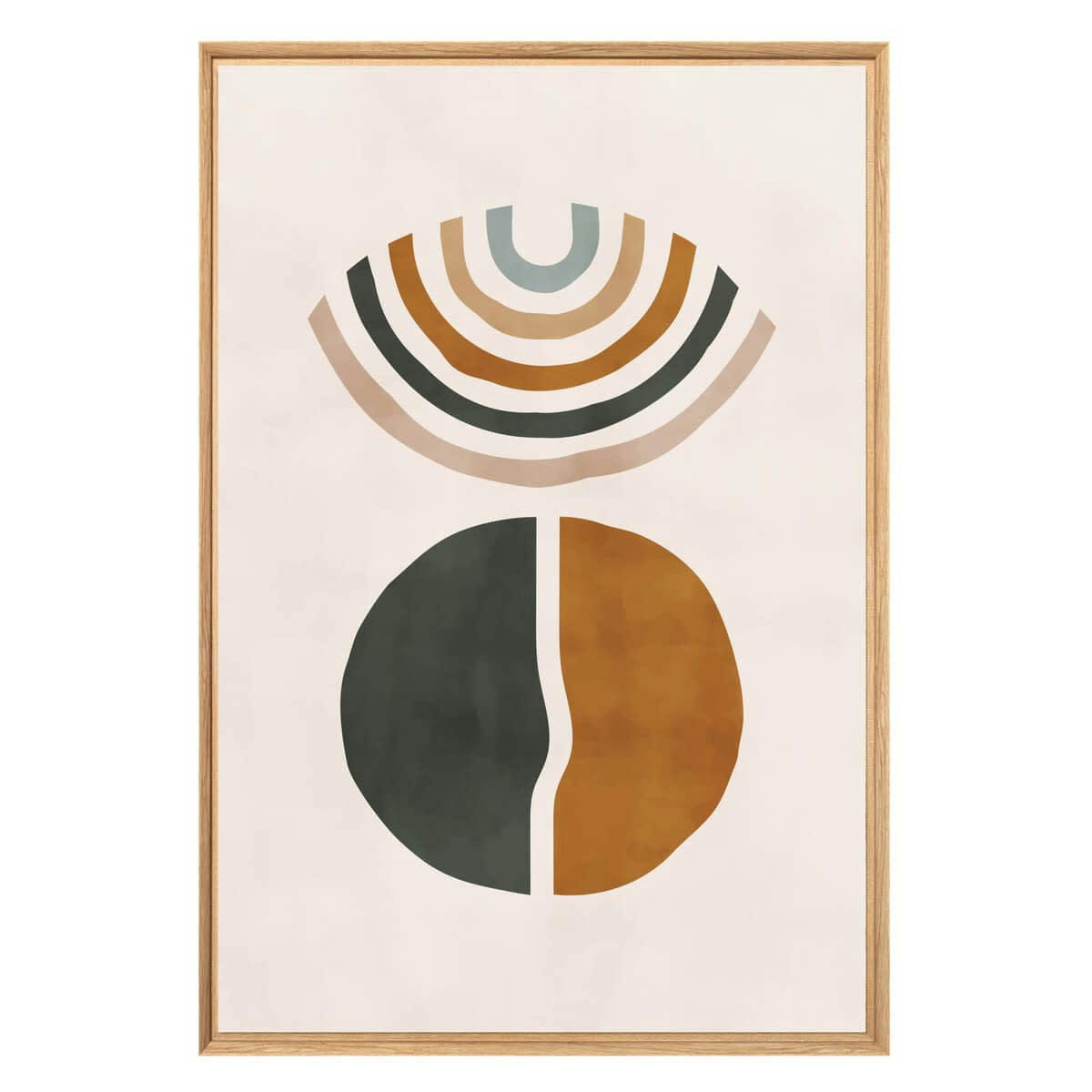 ABSTRAIT - Tableau mural encadré arc en ciel 65x97 cm