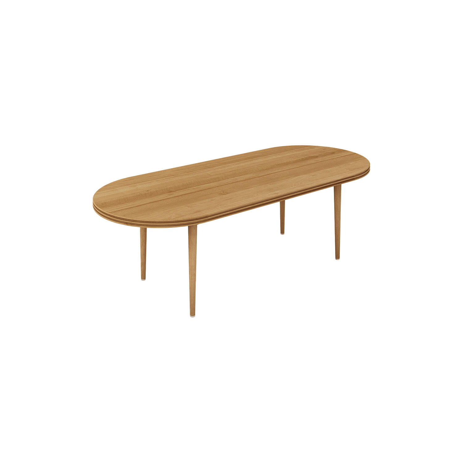 GROOVE COFFEE TABLE OVAL, oiled oak