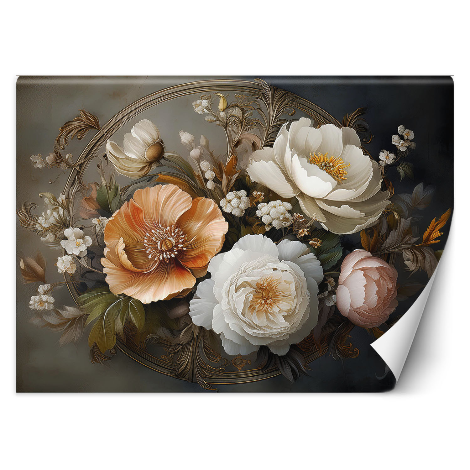 Feeby Fototapeta Naturalne botaniczne kwiaty liściaste