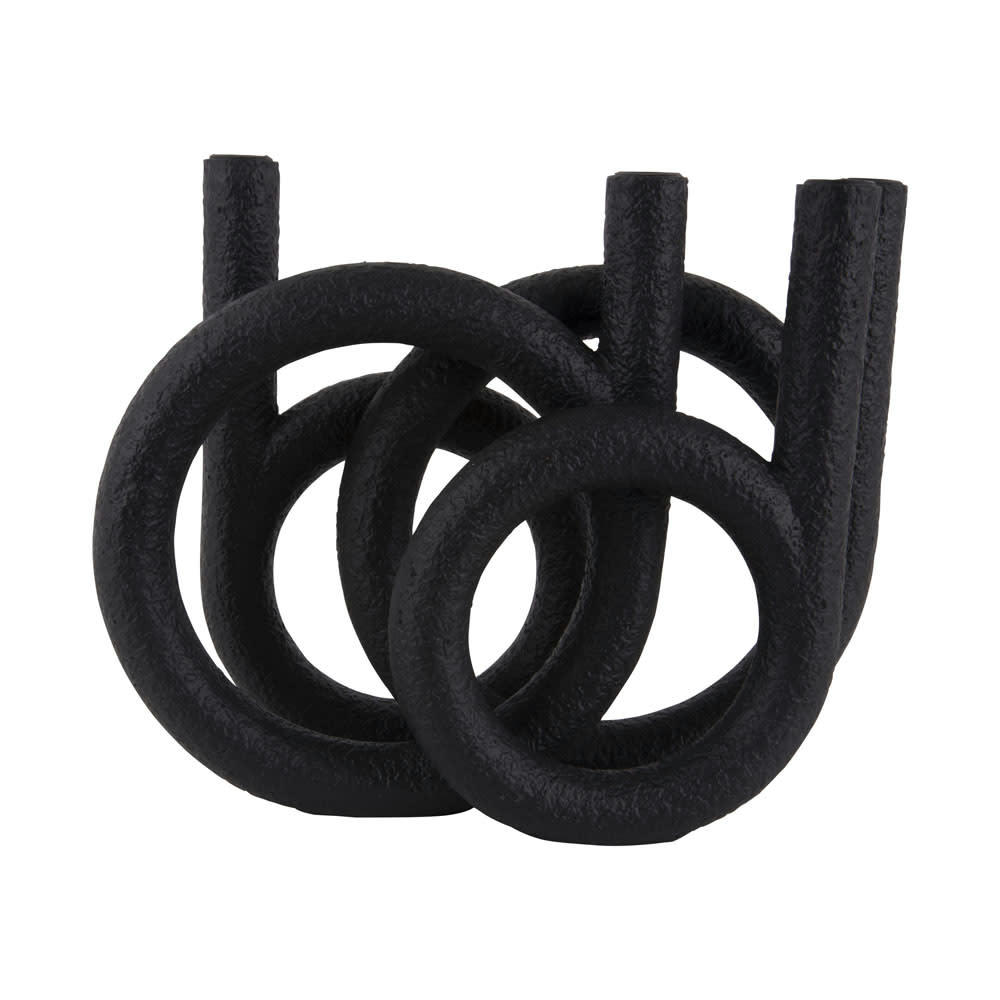 RINGS - Bougeoir 4 bougies en polyrésine noir