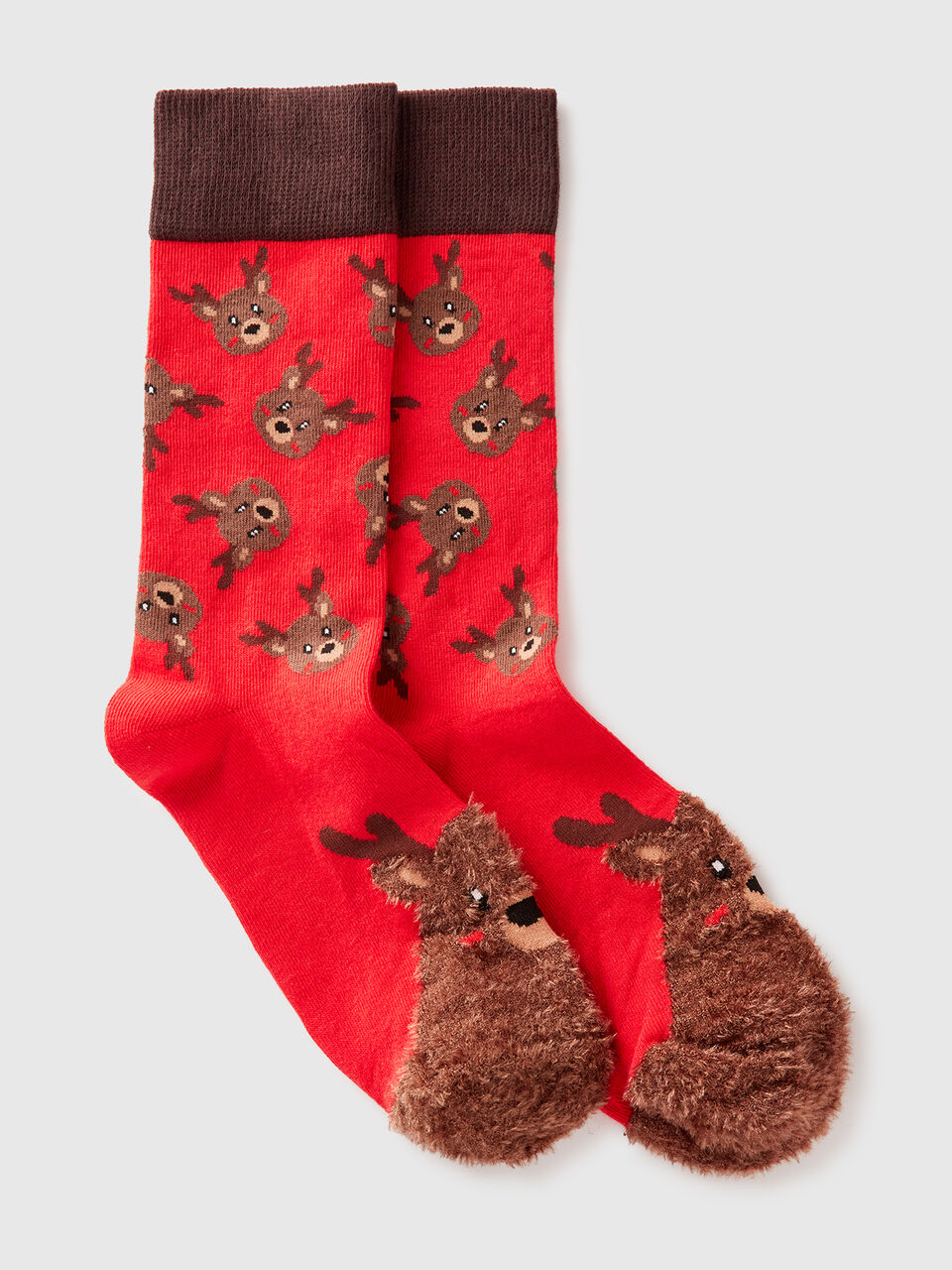 Socks with reindeer inlay