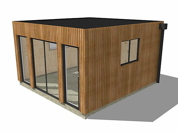 Bureau de jardin ossature bois en bois 4,4 x 4,6 x 2,7 m