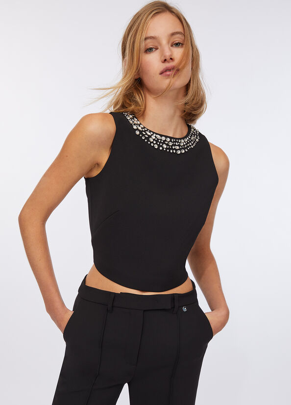 Top con strass
