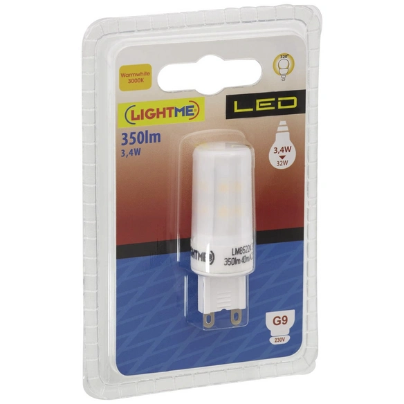 LED-Leuchtmittel, 3,4 W, G9, 3000 K, warmweiß, 350 lm