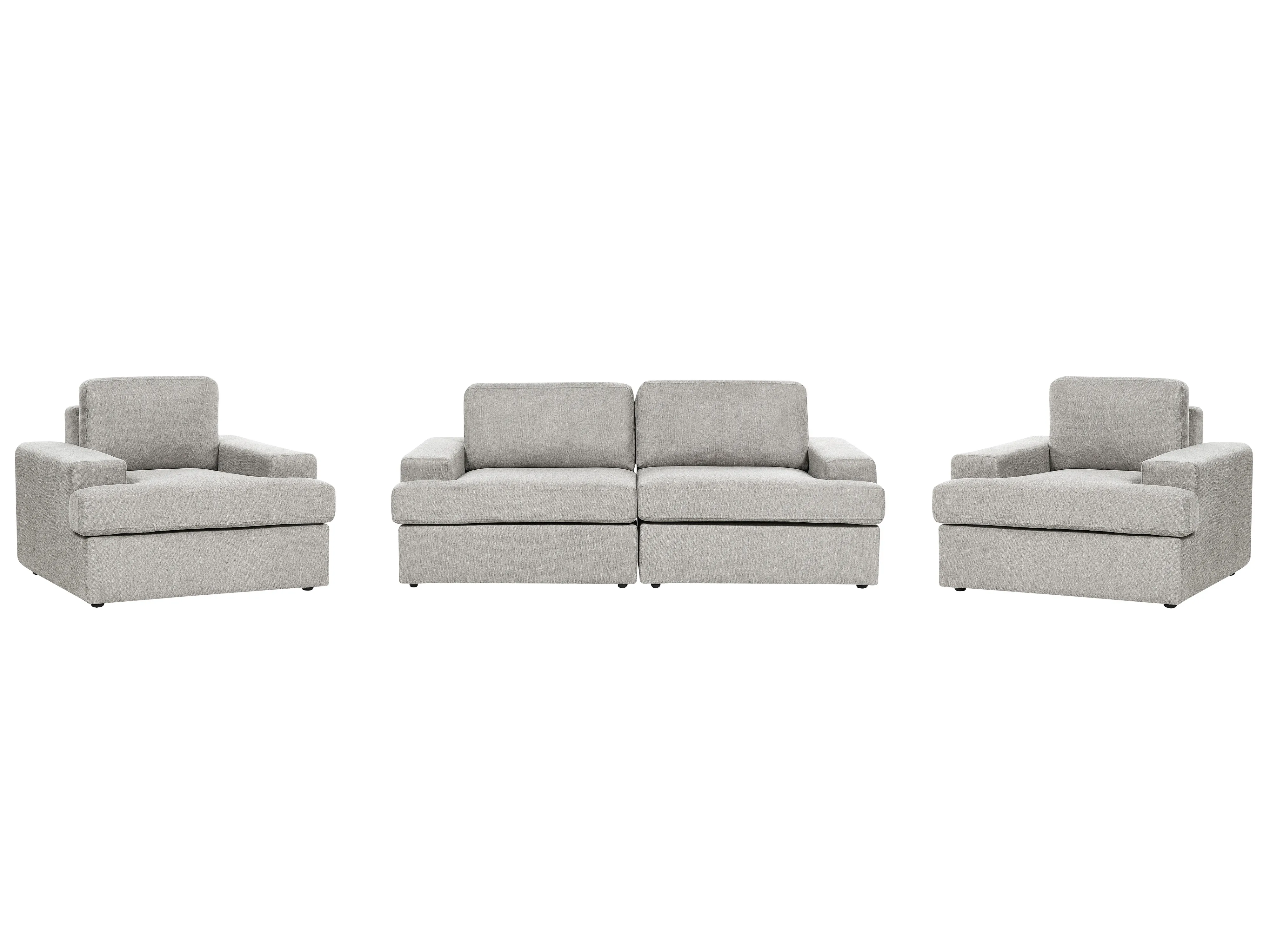 Living Room Set 5 Seater ALLA Fabric Light Grey