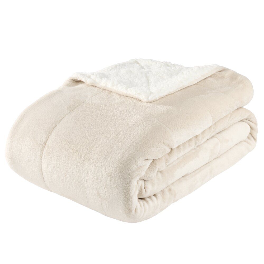 Plaid pilou XL uni L200X180 cm (4 modèles blanc/gris/rouge/beige)