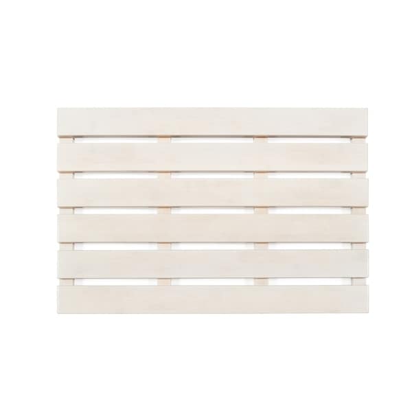Jani Bamboo Bath and Sauna Mat with White Wash Finish - 1'4" x 2'