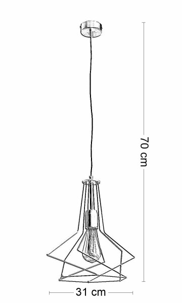 Lampa sufitowa OROmiedziana 1xE27x15W IP20 Jupiter