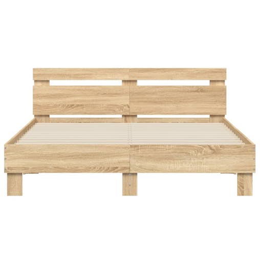 NNEVL Bed Frame with Headboard Sonoma Oak 150x200 cm Engineered Wood