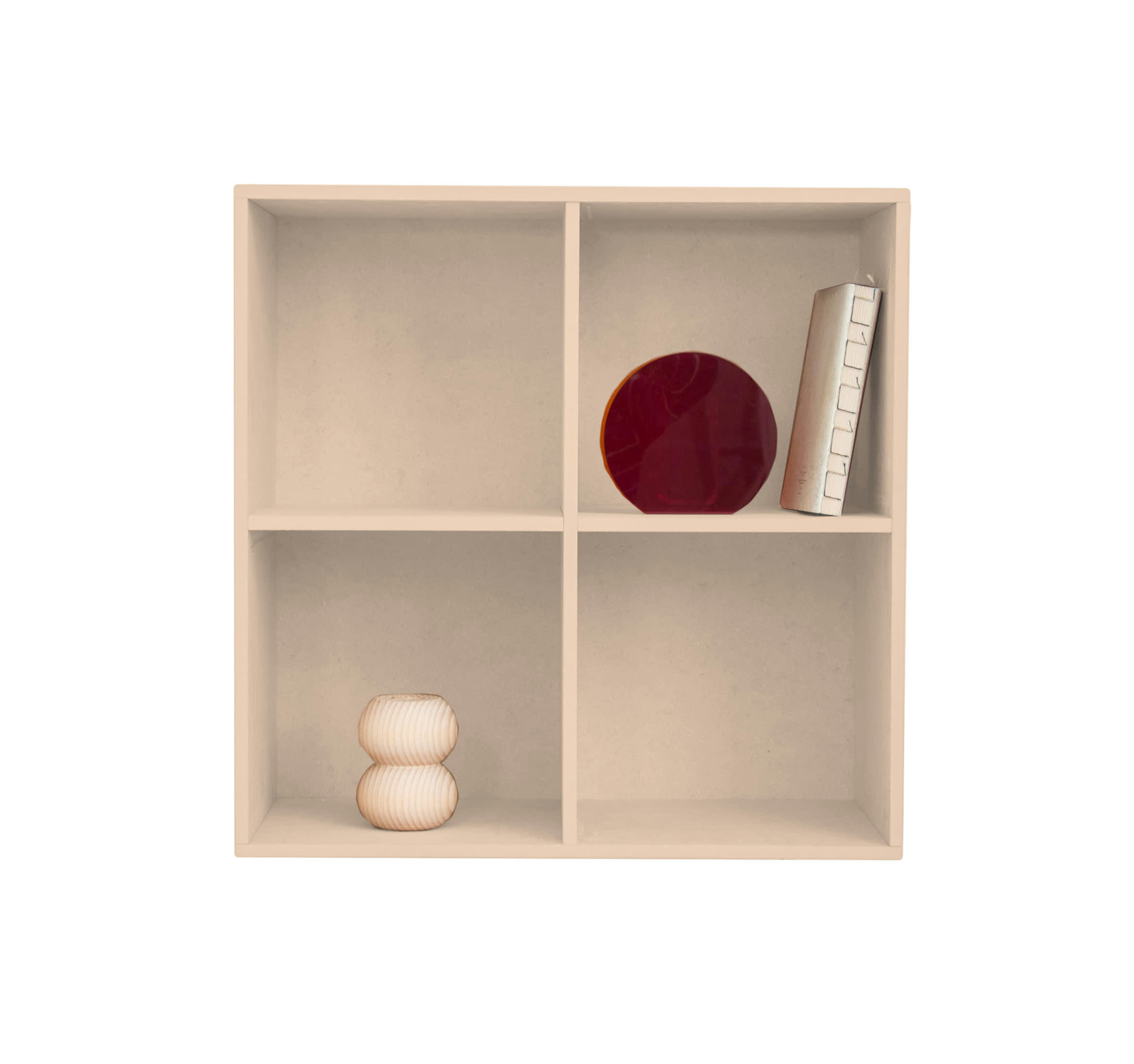 KIRA - Étagère en MDF laqué en couleur nude.