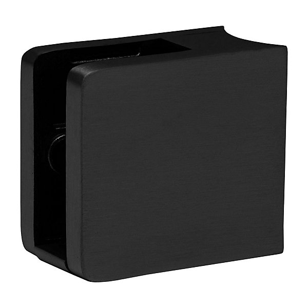 4 x Pince à verre pour tube diam. 42,4 modèle 21 - Ep. verre 8,76 mm - Inox noir anthracite