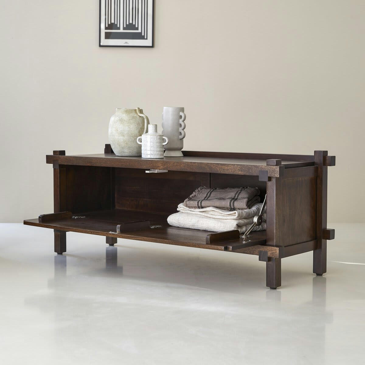 ARKO - Meuble TV en manguier massif 120 cm