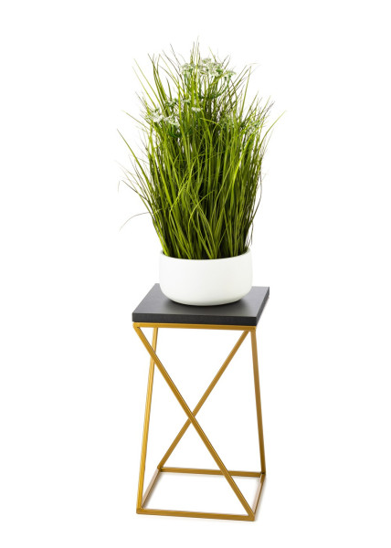 Kwietnik stojący 40 cm blat czarno złoty LOFT