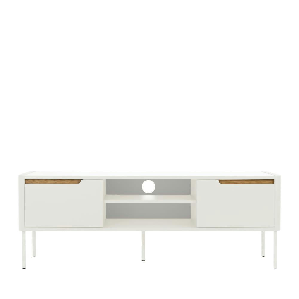 SWITCH - Meuble TV en bois 2 portes L141,5cm blanc