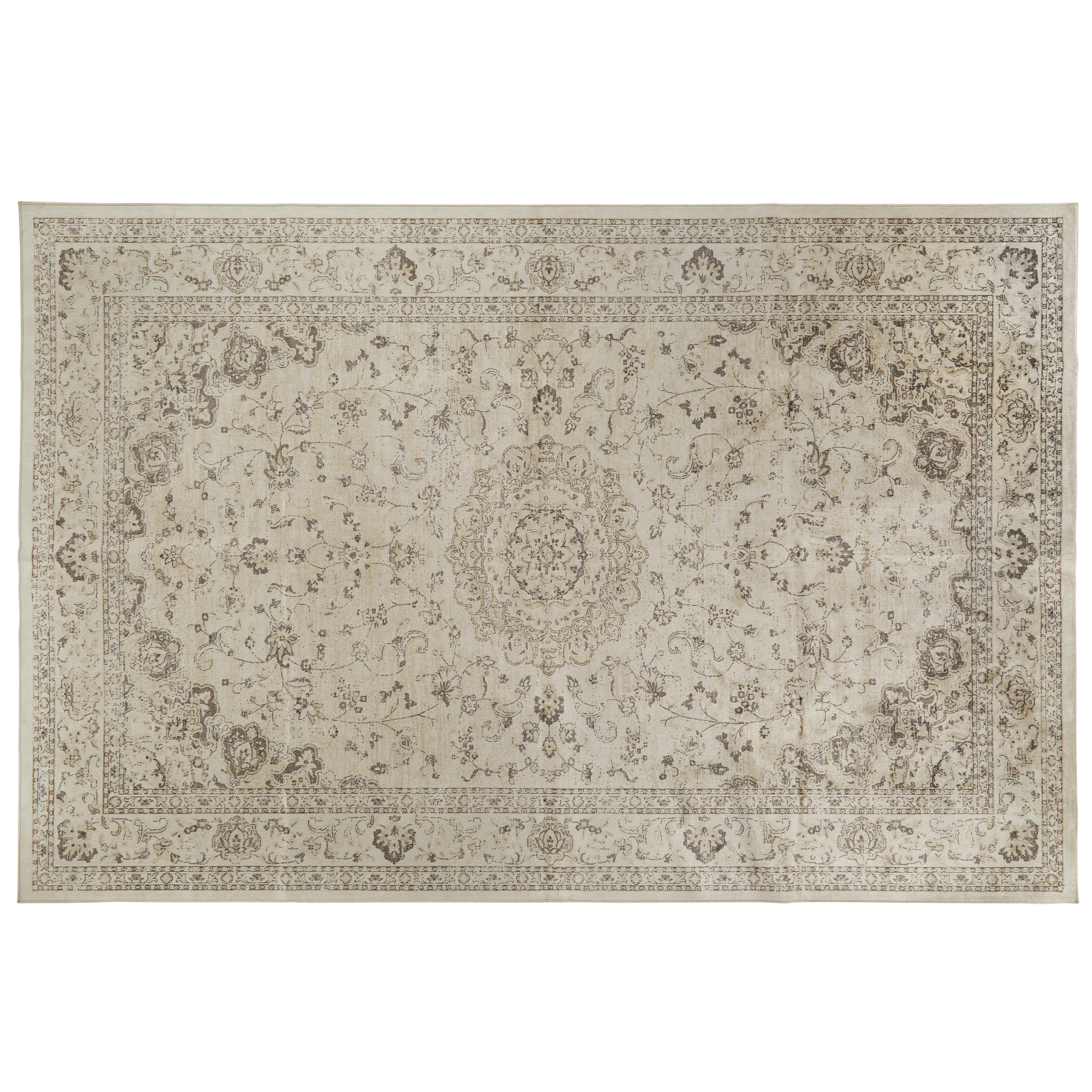 VENUS - Grand tapis style oriental tissé jacquard beige 200x300