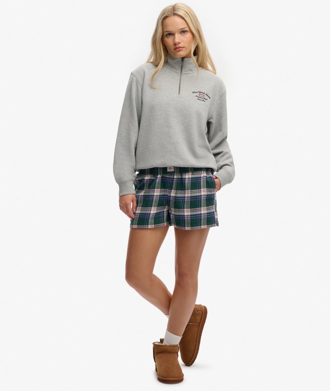 Cotton Check Elastic Shorts
