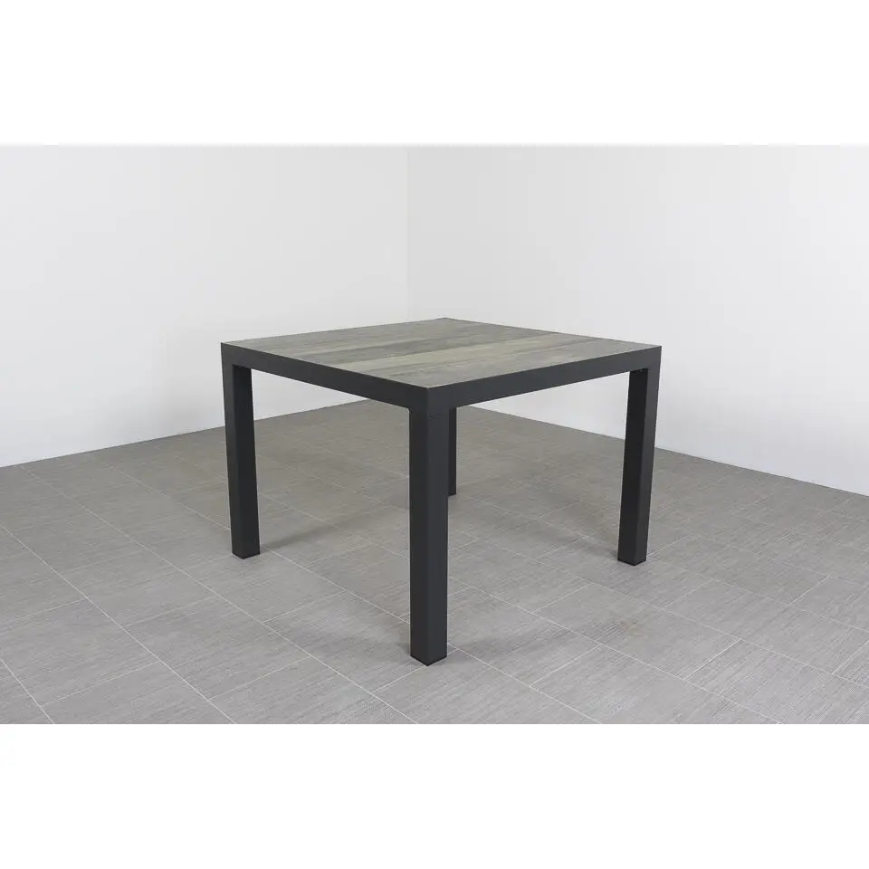 VDG Kings tuintafel 100x100 cm. - Antraciet - Houtlook