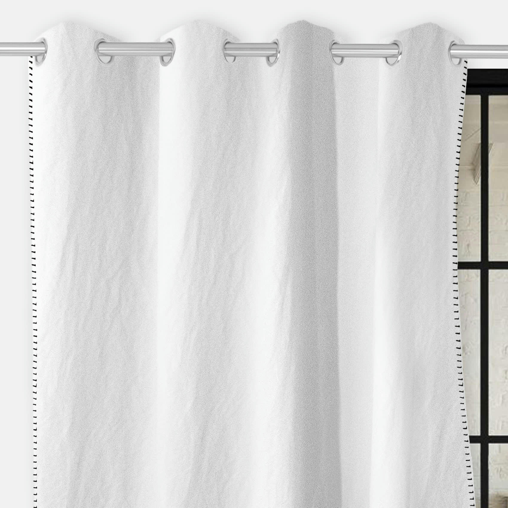 - Rideau à œillets spirit coton blanc 135x250 cm