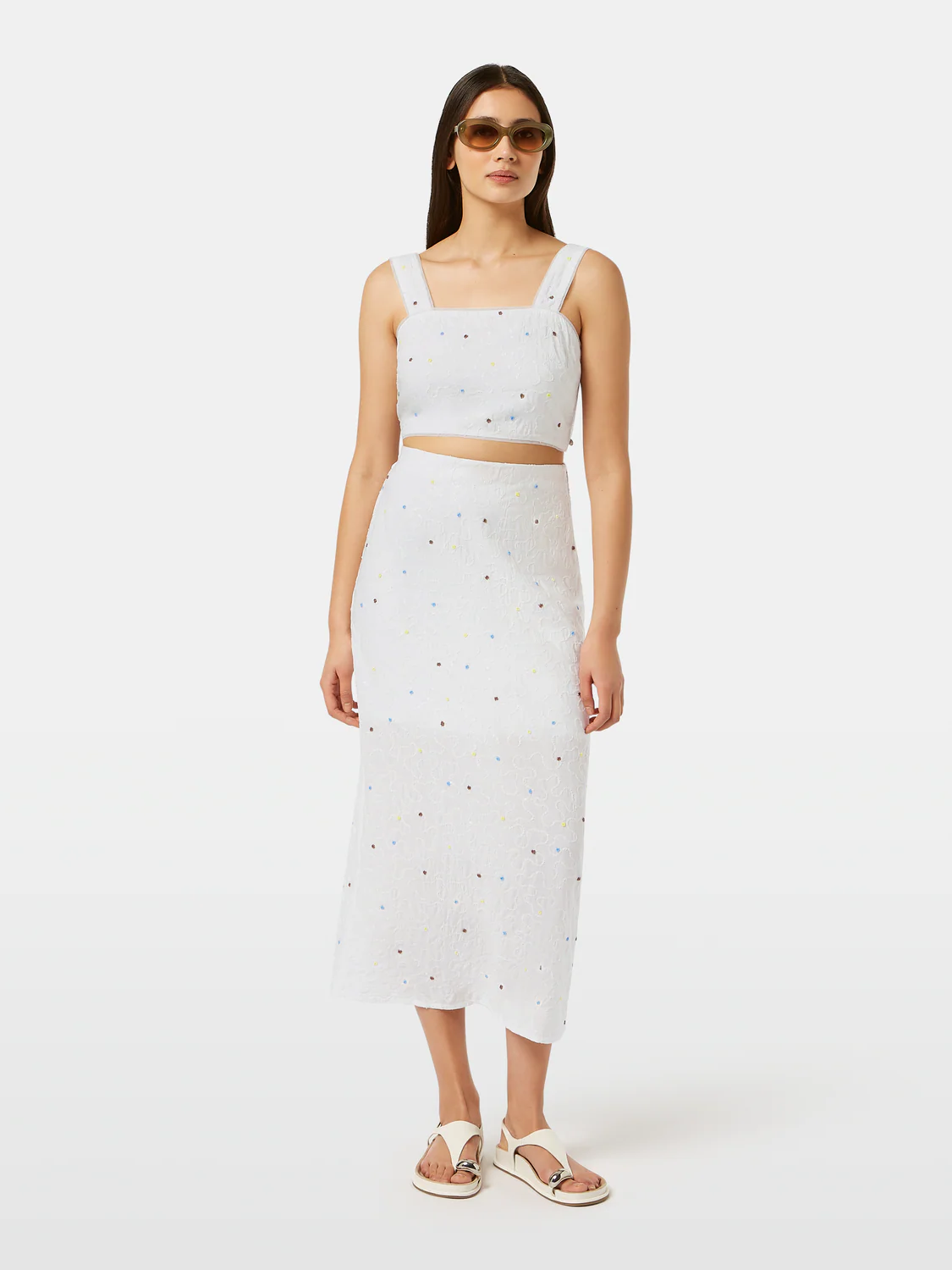 Beaded Tube Midi Skirt