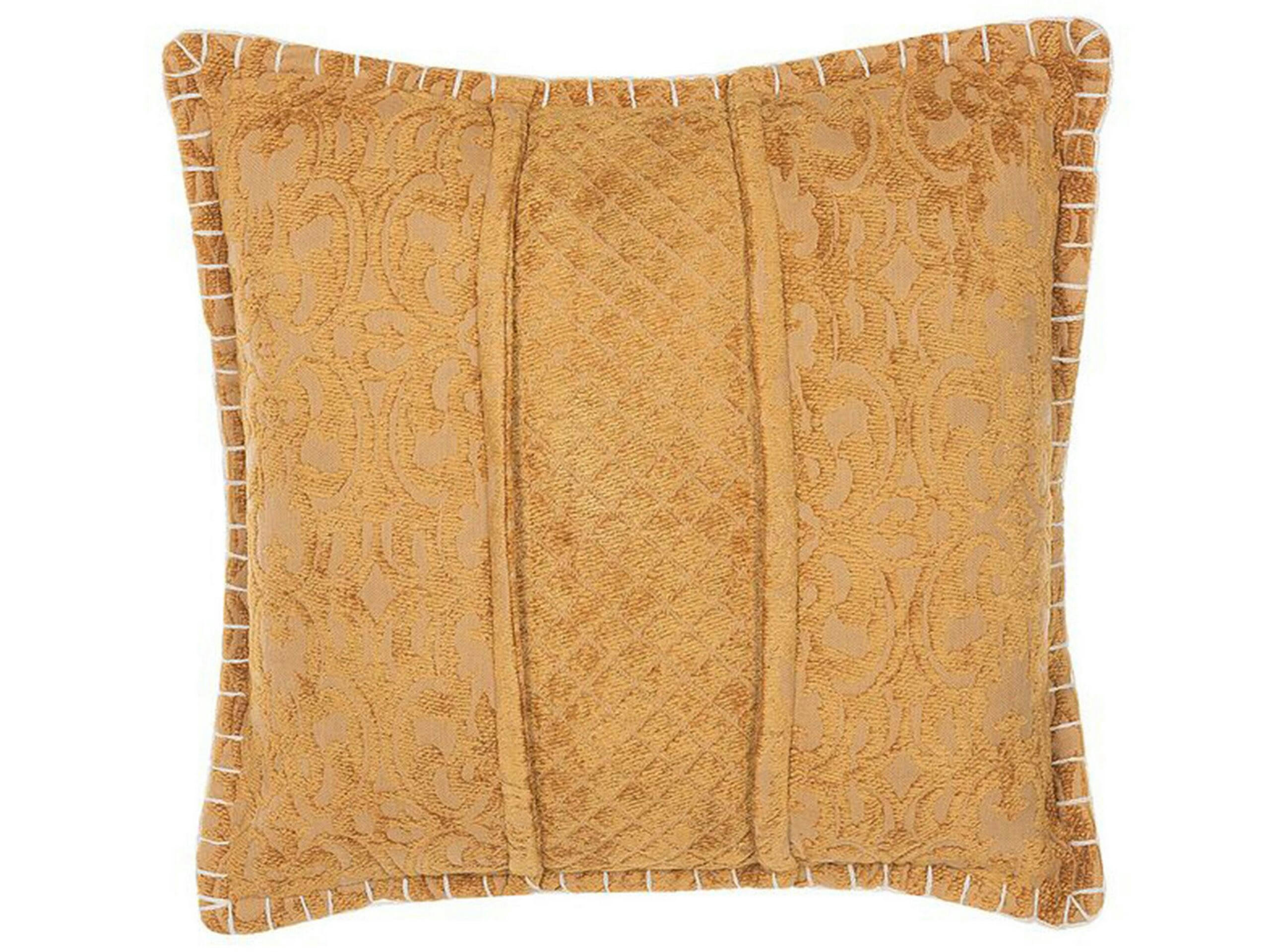 KAVALAM - Coussin décoratif en tissu jaune 45x10cm