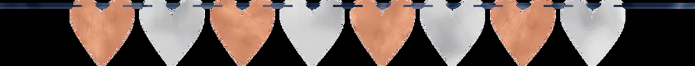 Rose Gold Heart Cutout Banners, 2-pc