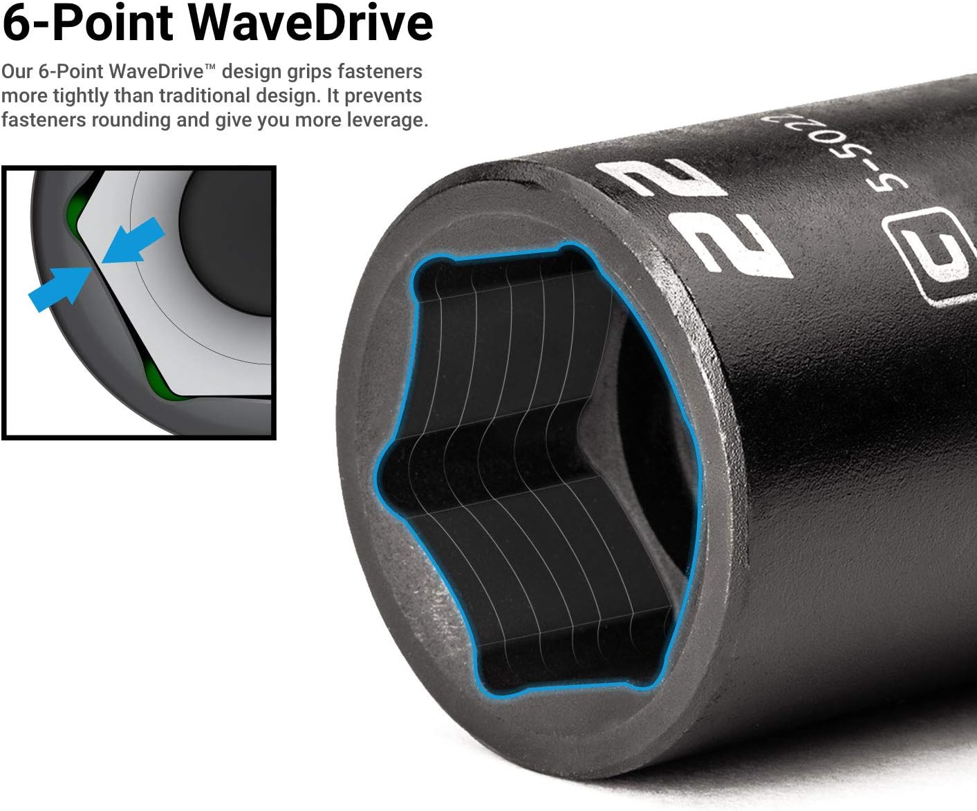 Capri Tools 3/8-Inch Drive Shallow and Deep Impact Socket Set, Metric, 8 to 22 mm, Premium Chrome Molybdenum Steel, 30-Piece