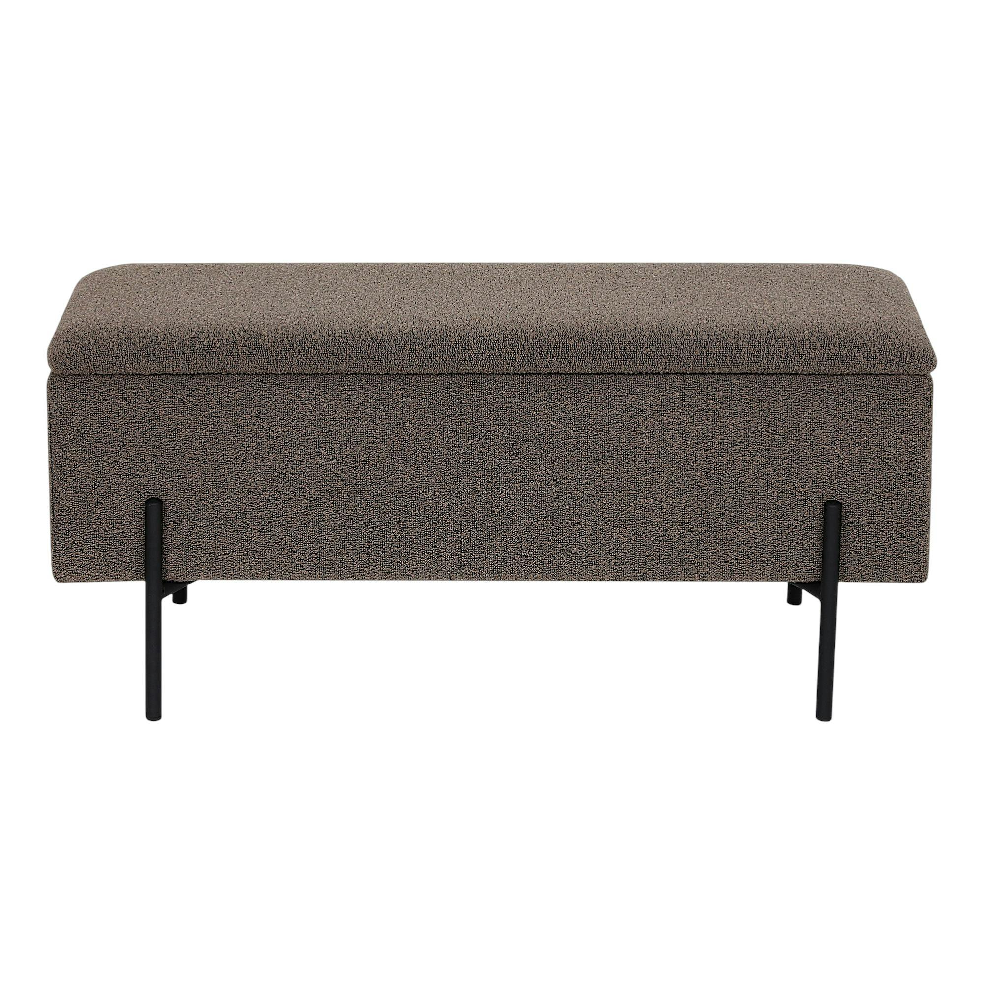 Banc coffre en bouclette marron 95 cm BERLIN