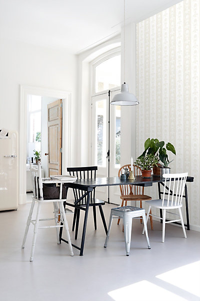 ESTAhome papier peint baroque blanc et argent 53 cm x 10.05 m