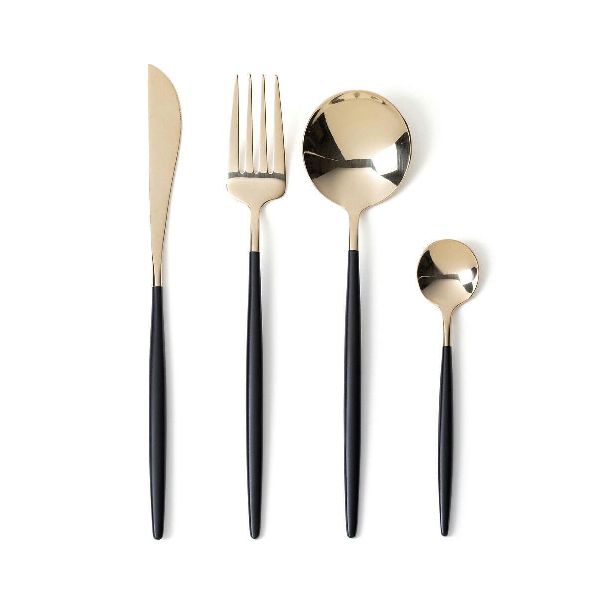 Lot de 6 cuillères à soupe inox doré, Barbule