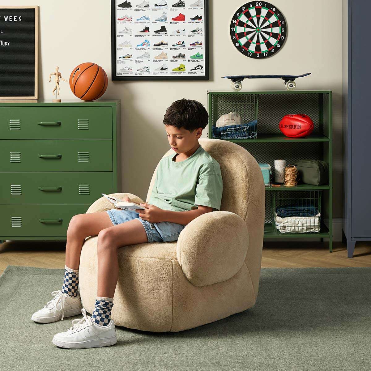 Teddy Bear Swivel Chair - Cream