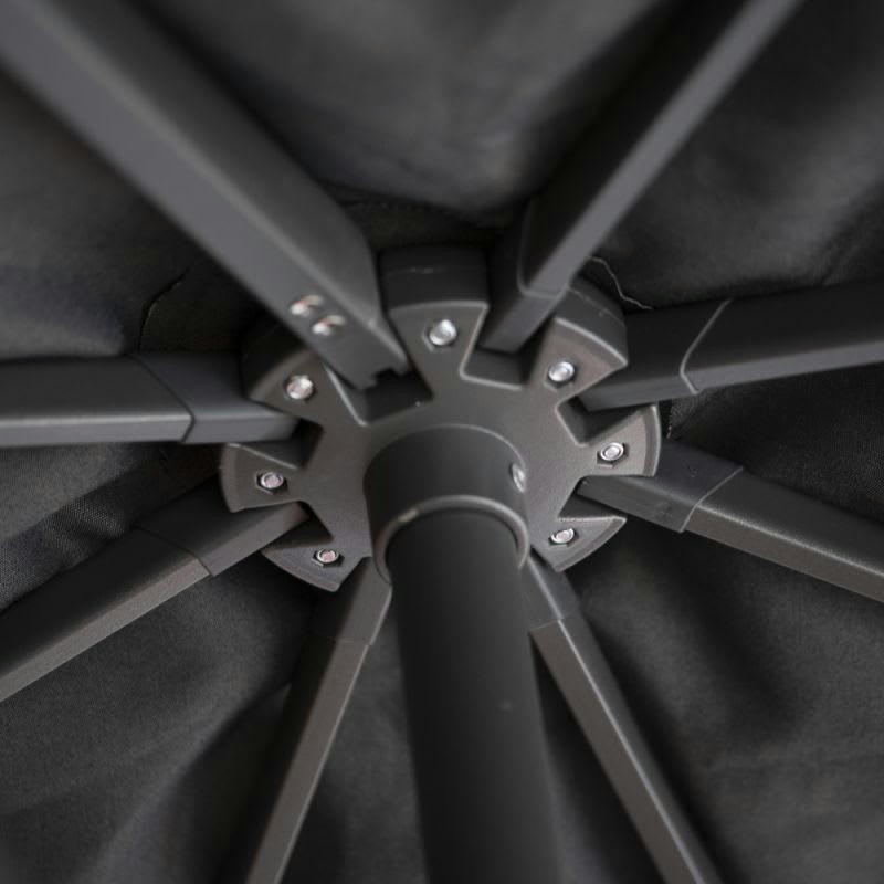 CHALLENGER T2 - Parasol déporté rotatif 3x3m double inclinaison taupe