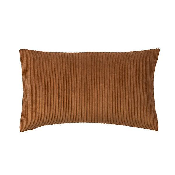 Housse de coussin velours cotelé Akola marron l.50 x H.30cm GoodHome