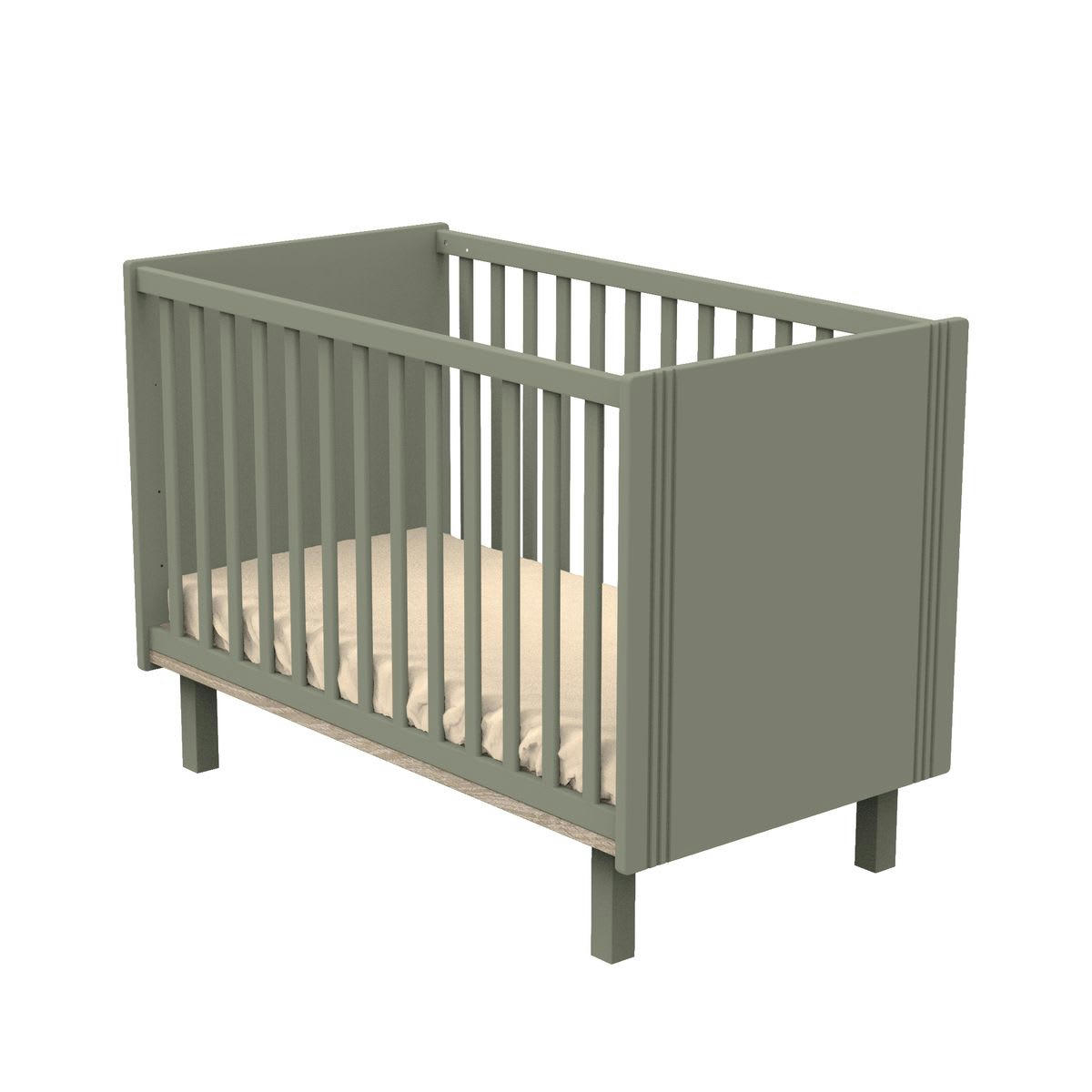 ELEONORE - Lit bébé 120x60cm à barreaux avec rainures