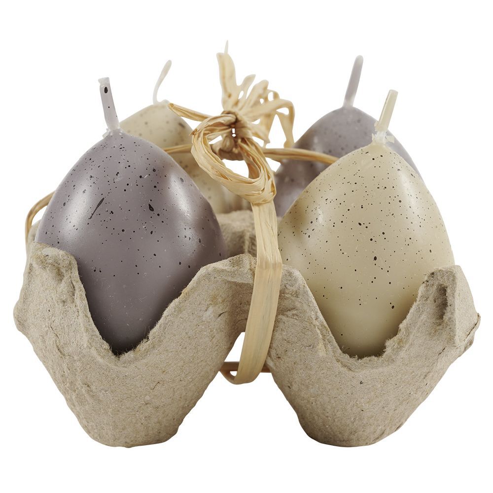 Bougie oeuf Pâques dans support Ø4xH6cm x4