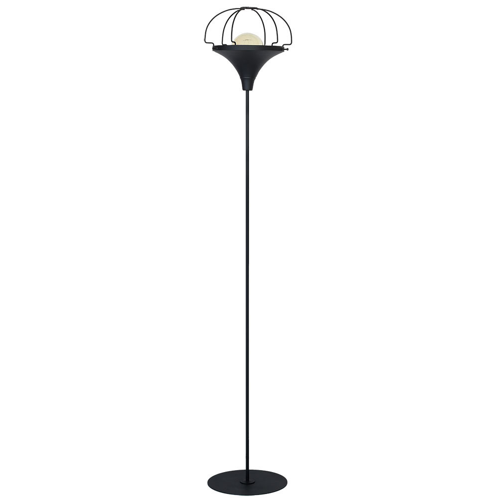 Lampa podłogowa czarna DANTON II 1xE27x60W wym:175x31,5x31,5cm Aldex