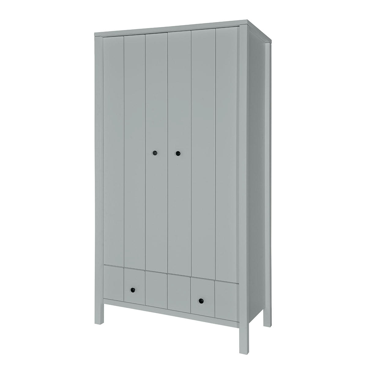 ALLPIN - Armoire 2 portes 2 tiroirs gris