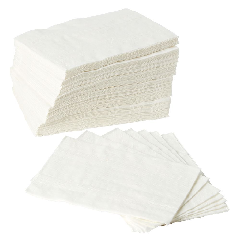 Serviette en papier uni blanc x100