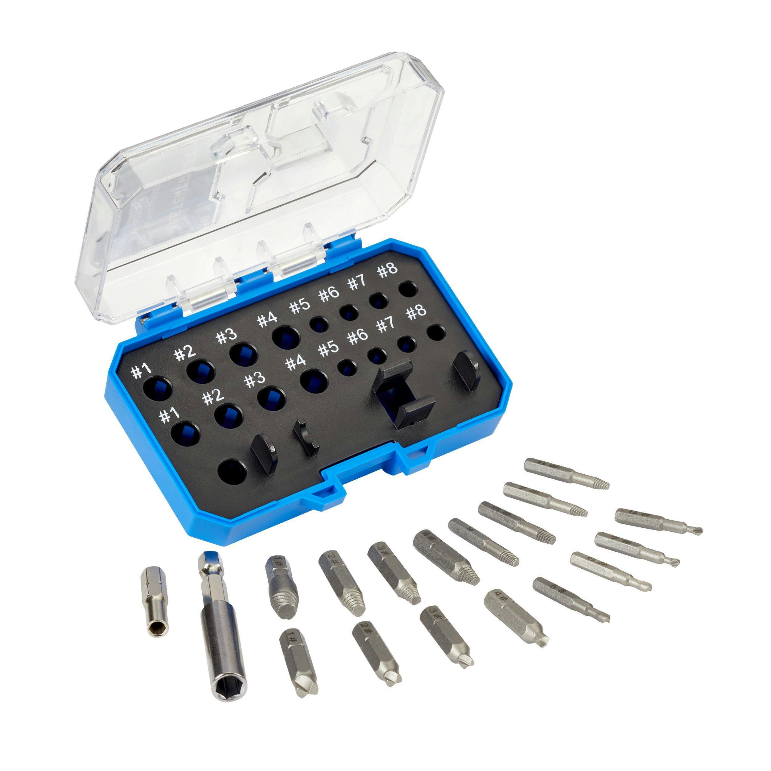 Mastercraft Screw Extractor Set with Hard Case, 18-pc