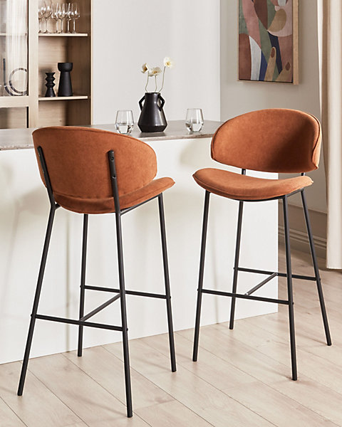 Lot de 2 chaises de bar KIANA Orange