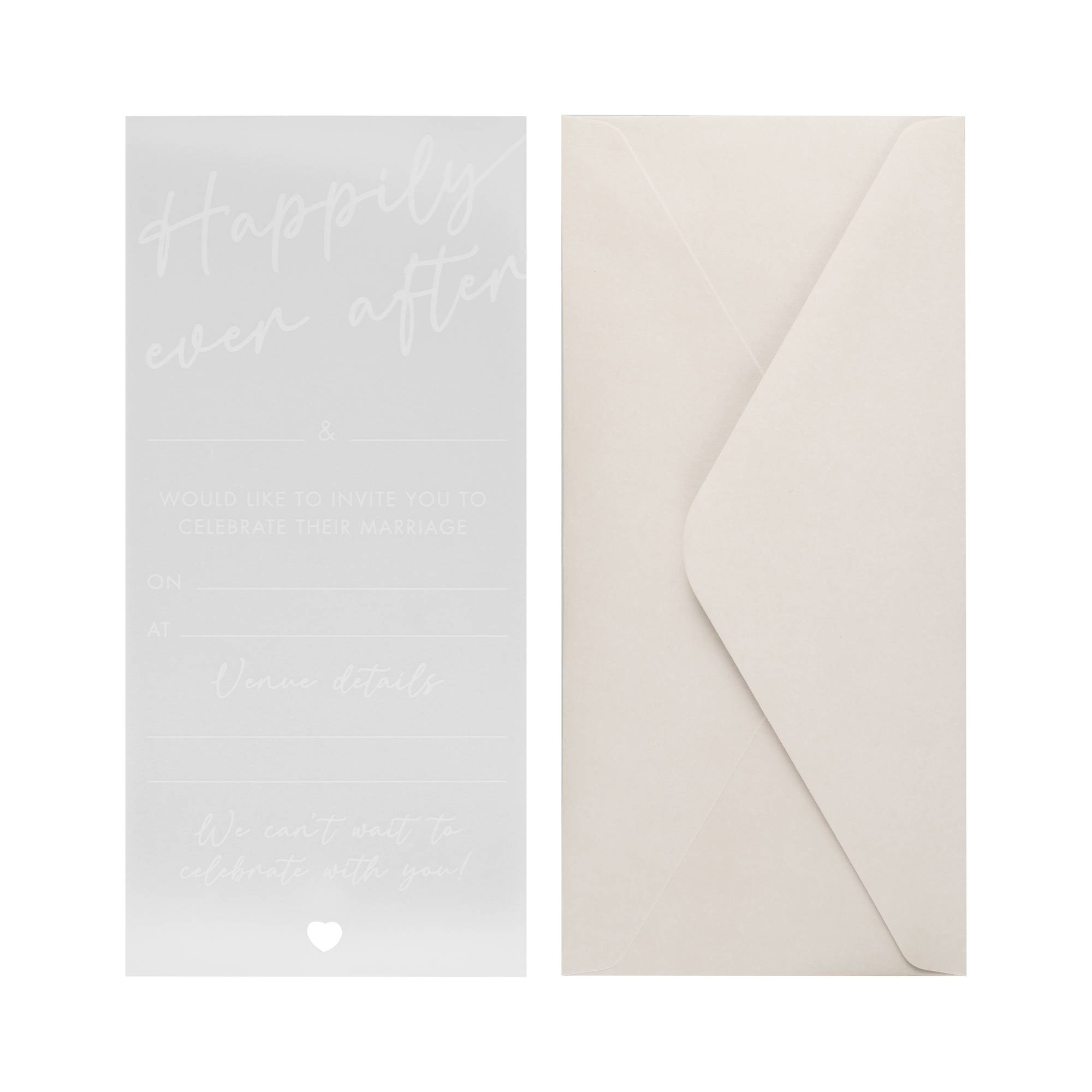 White Vellum Wedding Invitations 20 Pack