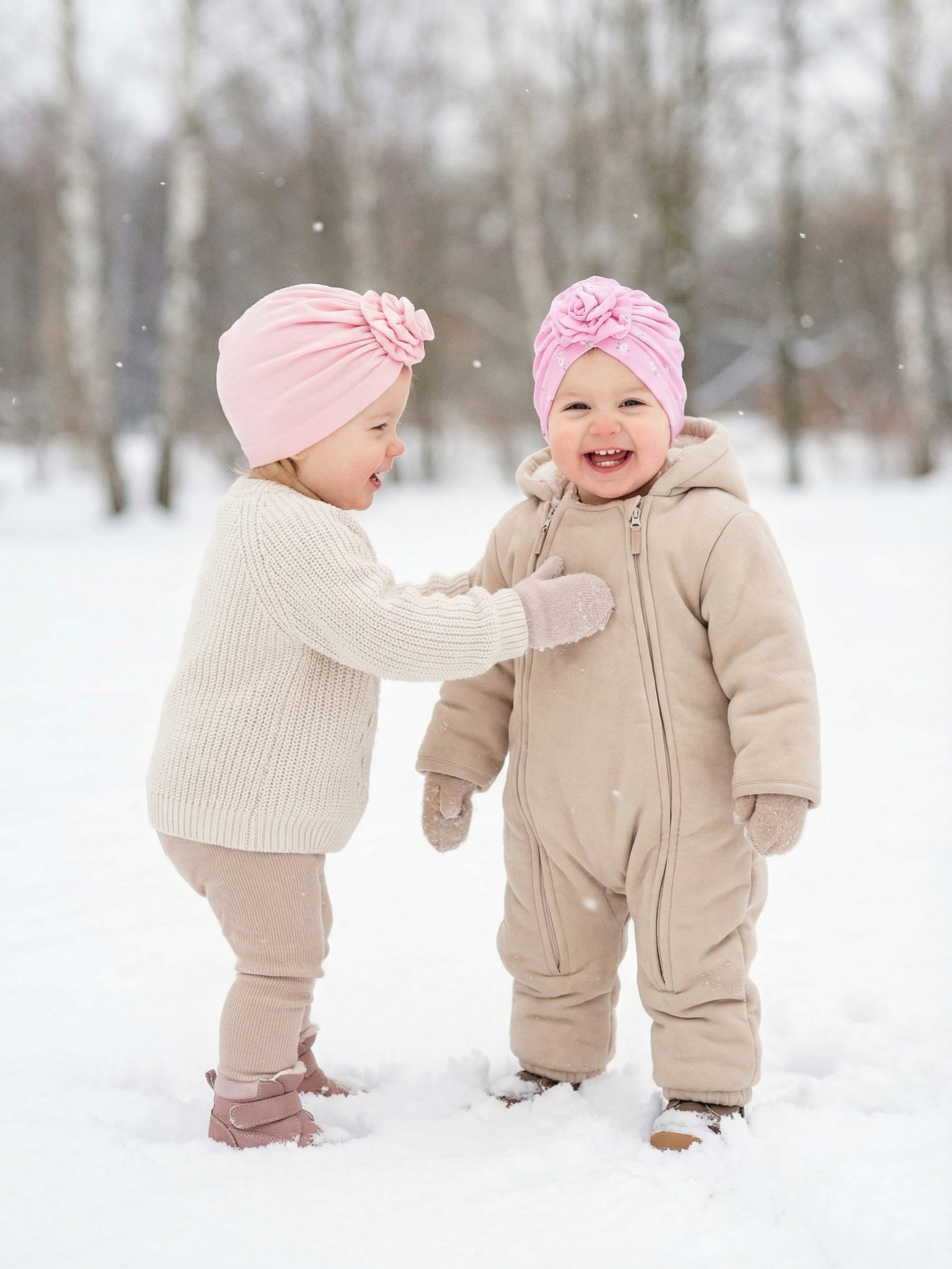 Zestaw czapek typu turban z kwiatowym motywem 2 pack