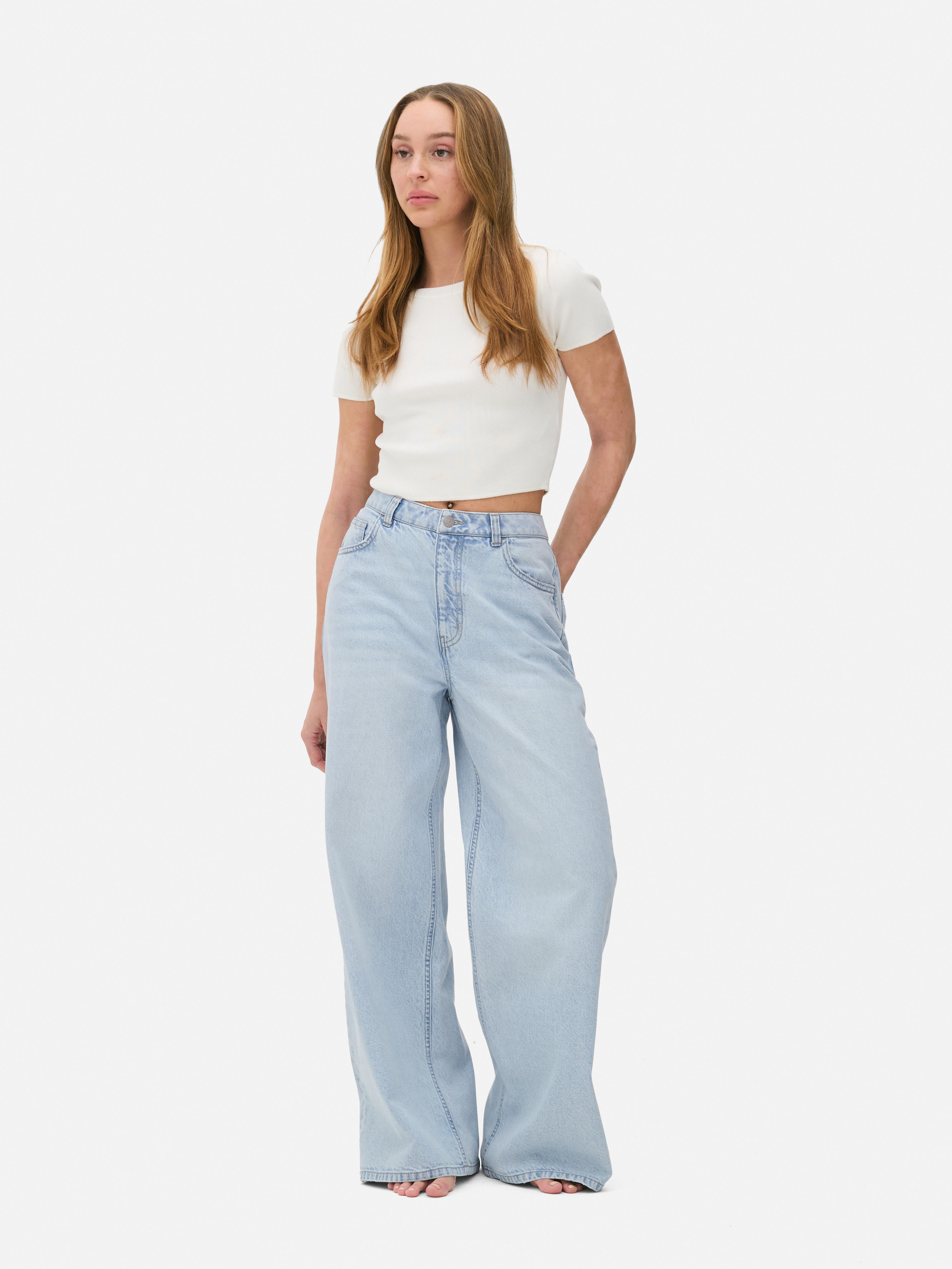 Mid-Rise Wide-Leg Jeans