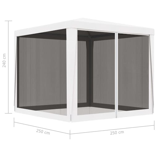 NNEVL Party Tent with 4 Mesh Sidewalls 2.5x2.5 m White