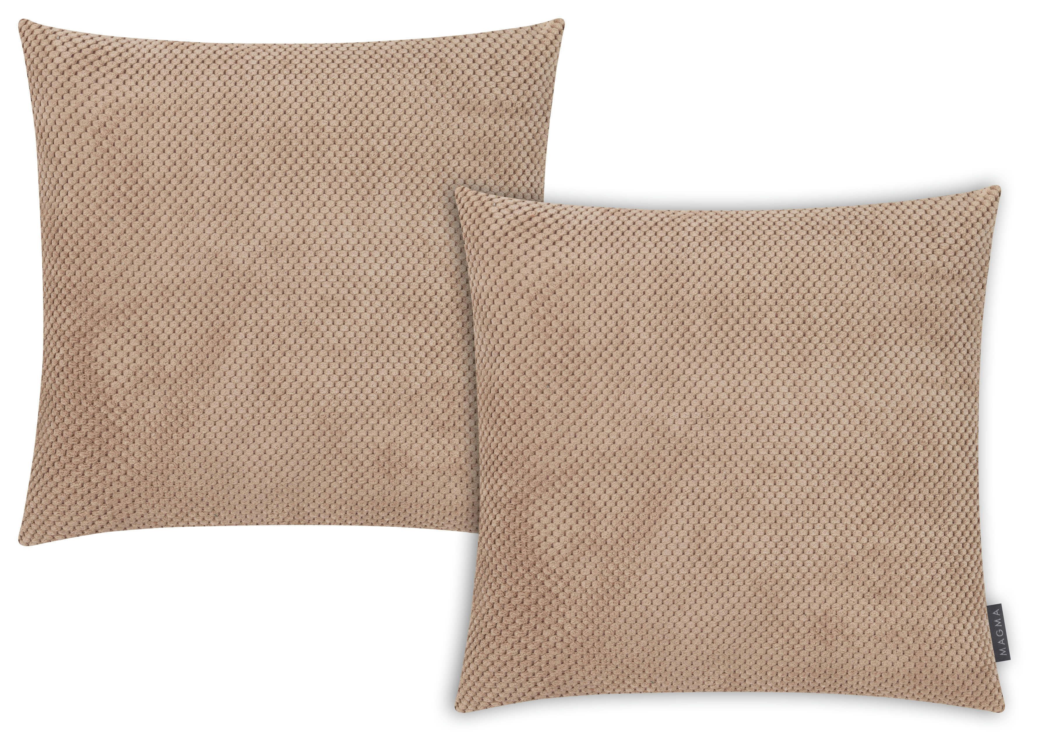 COMODO - Housses de coussin en velours avec relief rose-Lot de 2-40x40