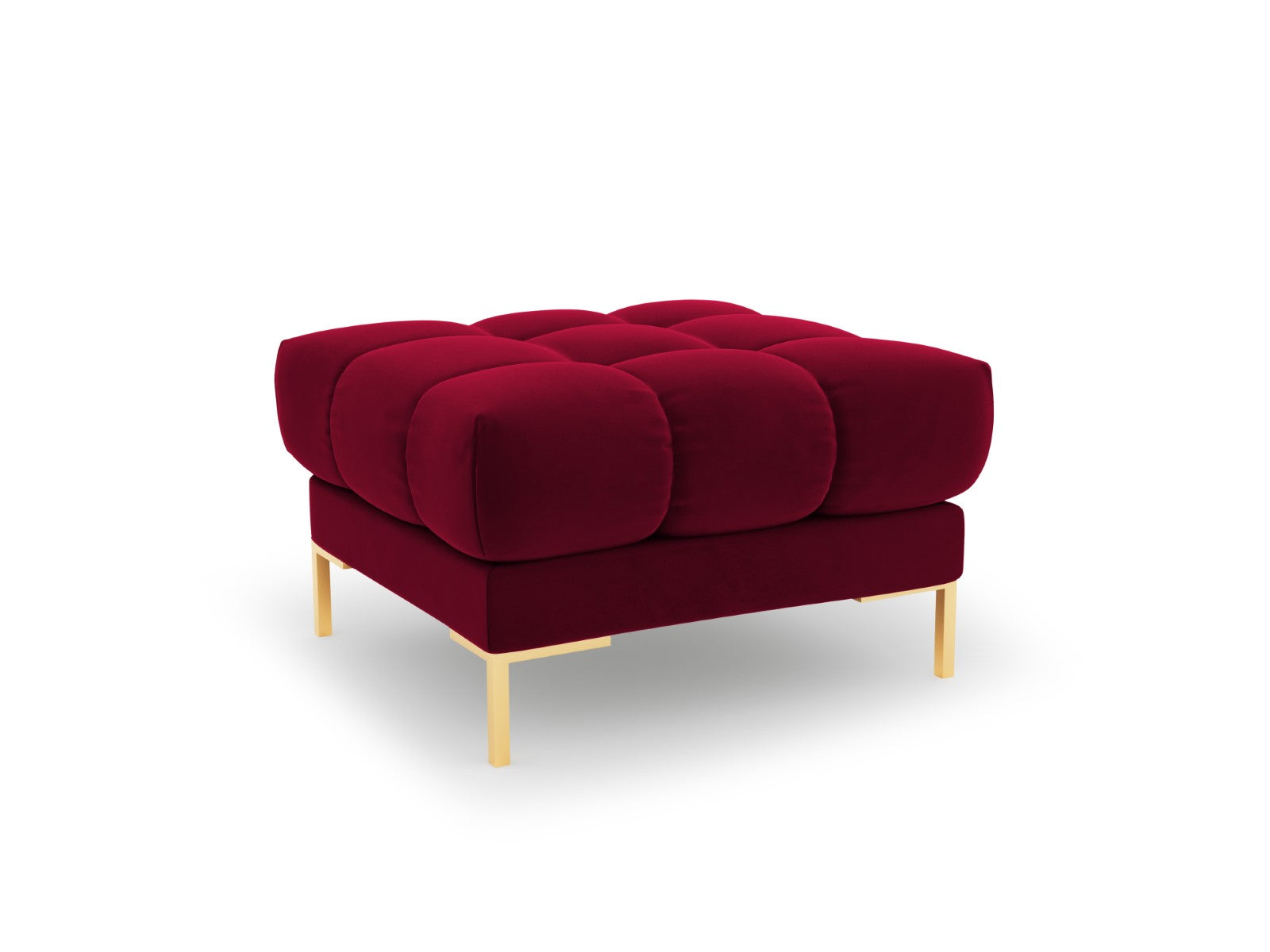 Cosmopolitan Design Poef Bali flueel, rood - 60x60x41cm