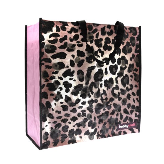 Pink Leopard Woven Bag for Life