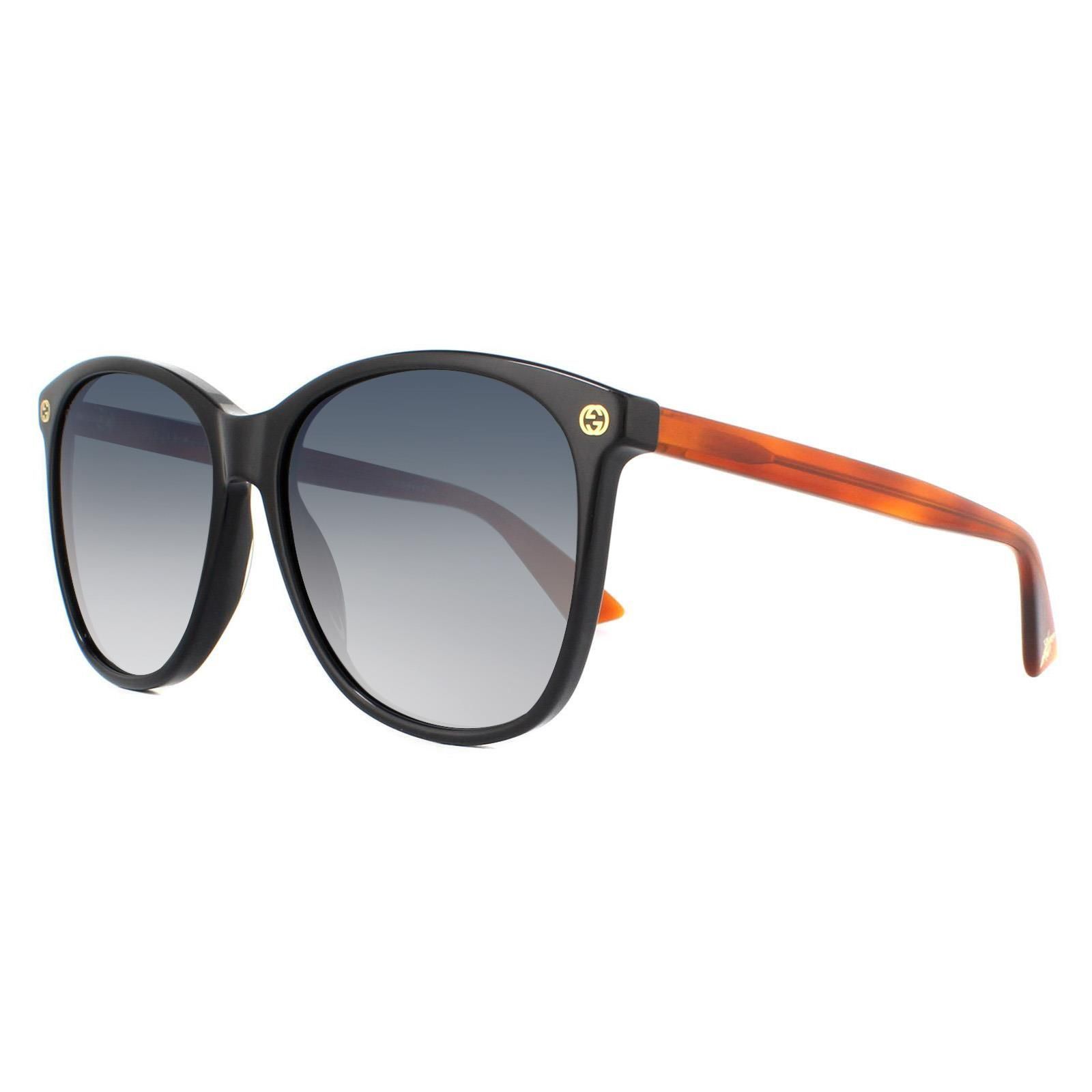 Gucci Square Black Brown Grey Gradient Sunglasses