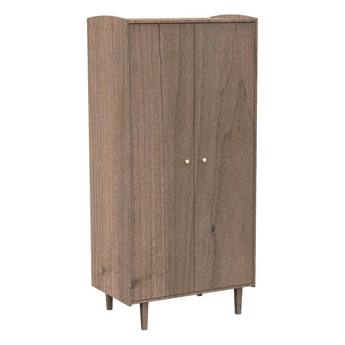 JAZZY - Armoire 2 portes bois et boutons métal